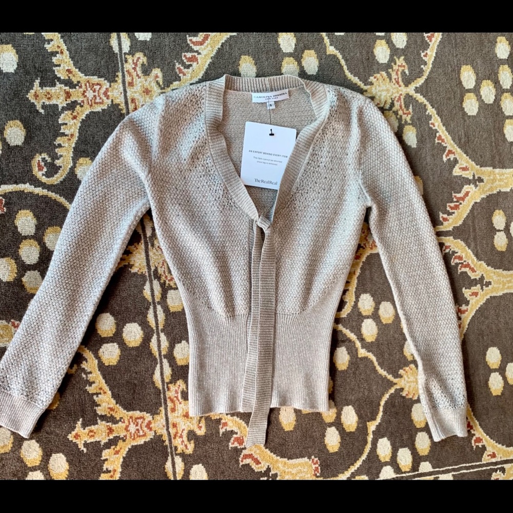 Carolina Herrera Glittering Gold Cardigan